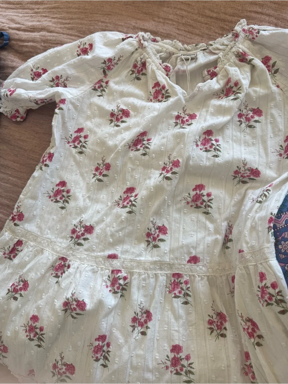 Bonton White Dress with Pink Floral Print - Picture 5 of 5